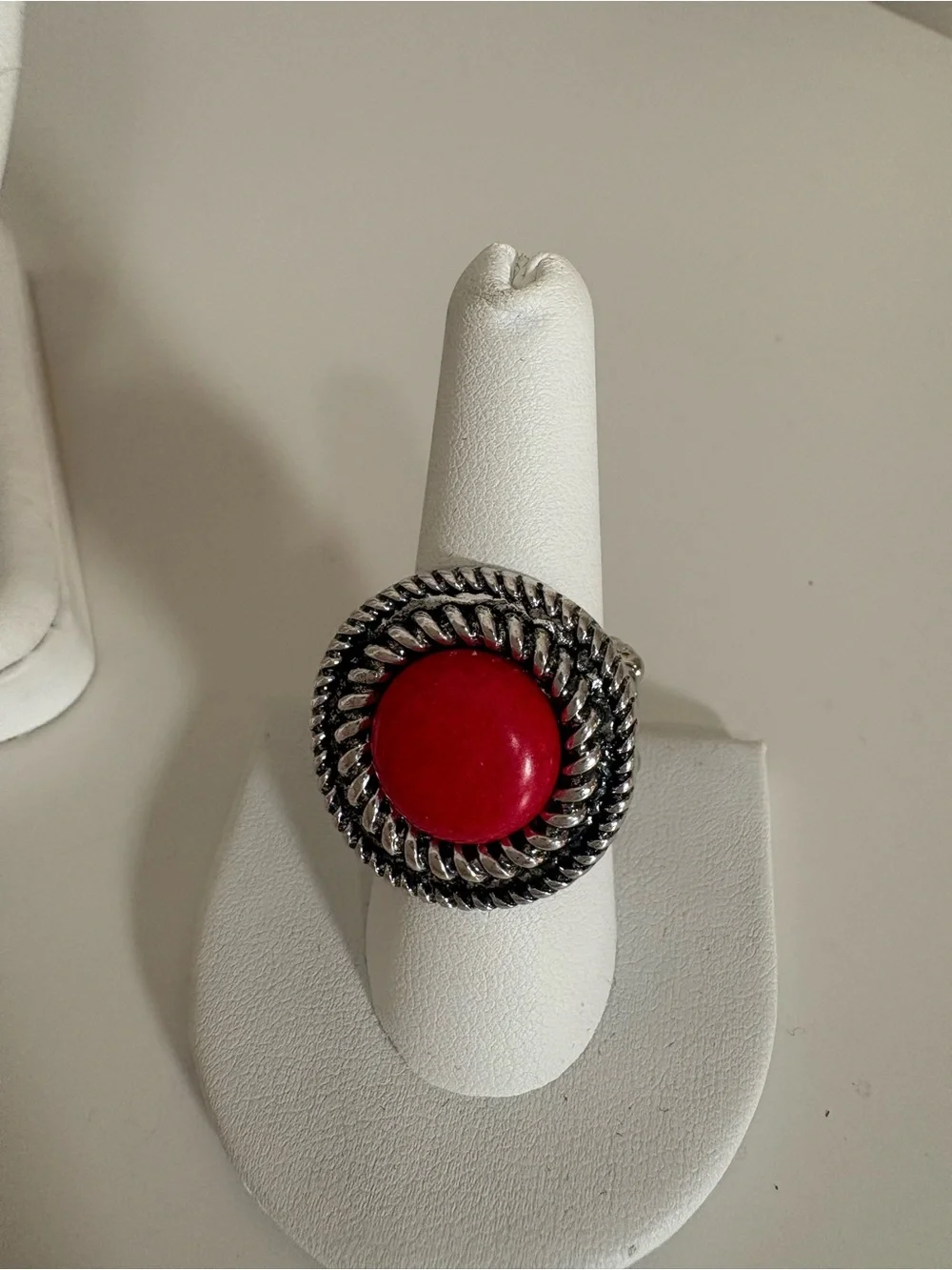 paparazzi Silver-Tone Layered Necklace, Earrings & Ring Set with Red Stones
